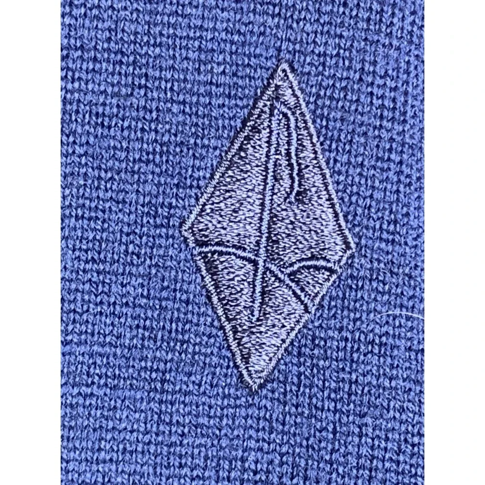 Dunning Golf Merino Wool Sweater Mens M‎ Blue V-Neck Pullover Logo Classic Fit